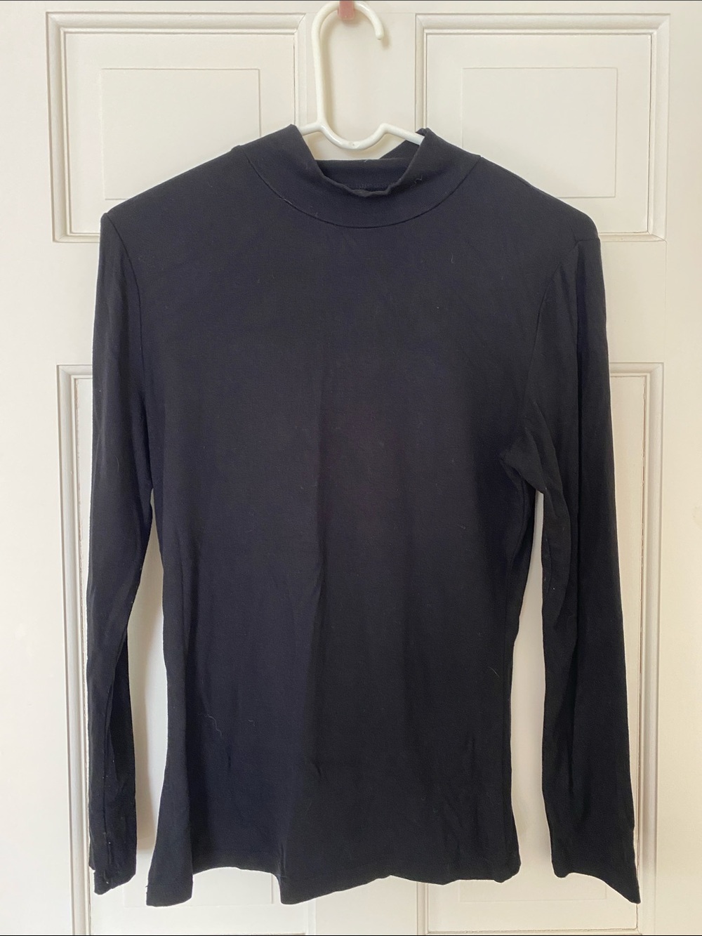 Classic Black Long Sleeve Mock Neck Top